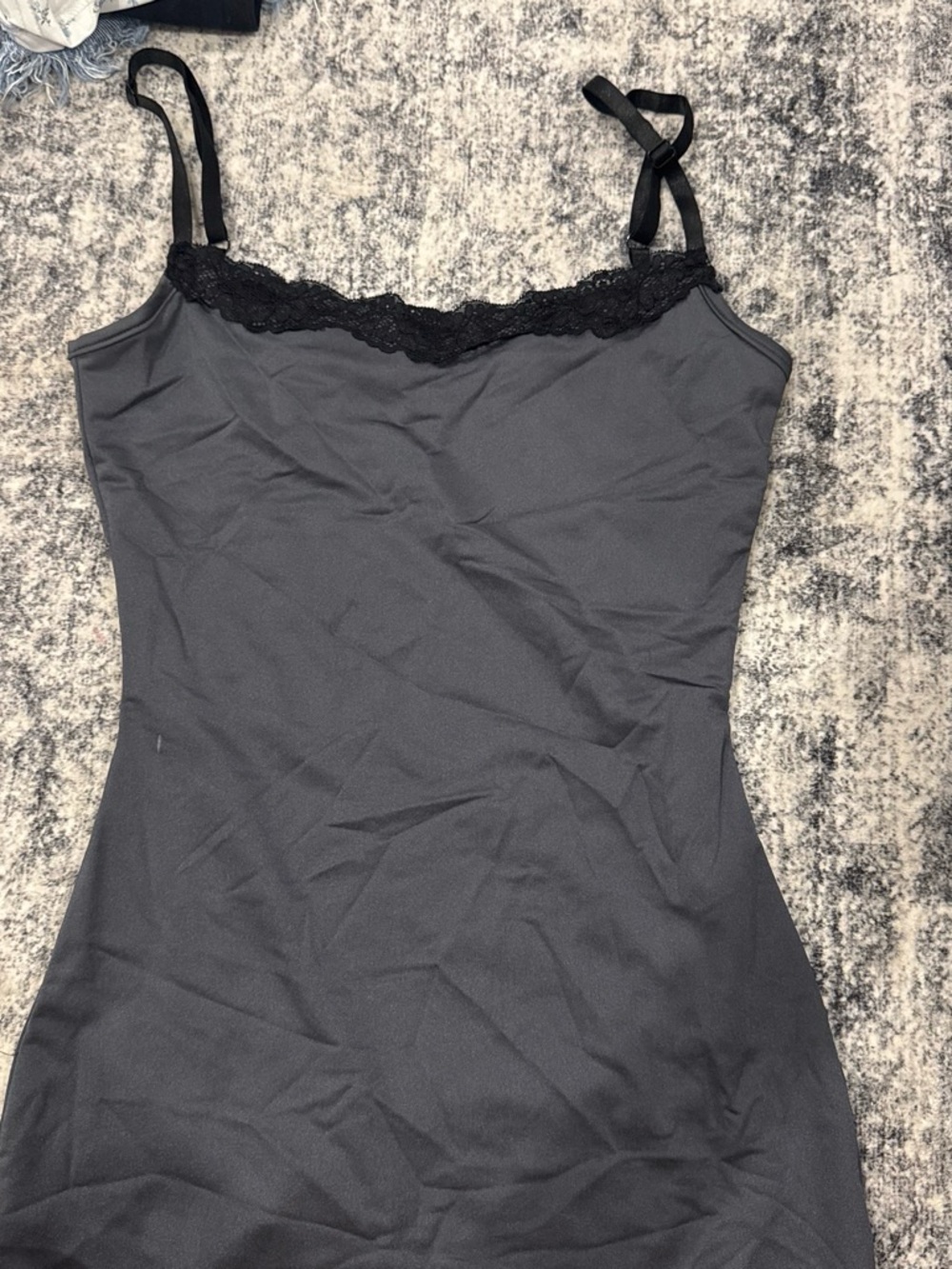 Edikted Black Satin Lace-Trim Cami